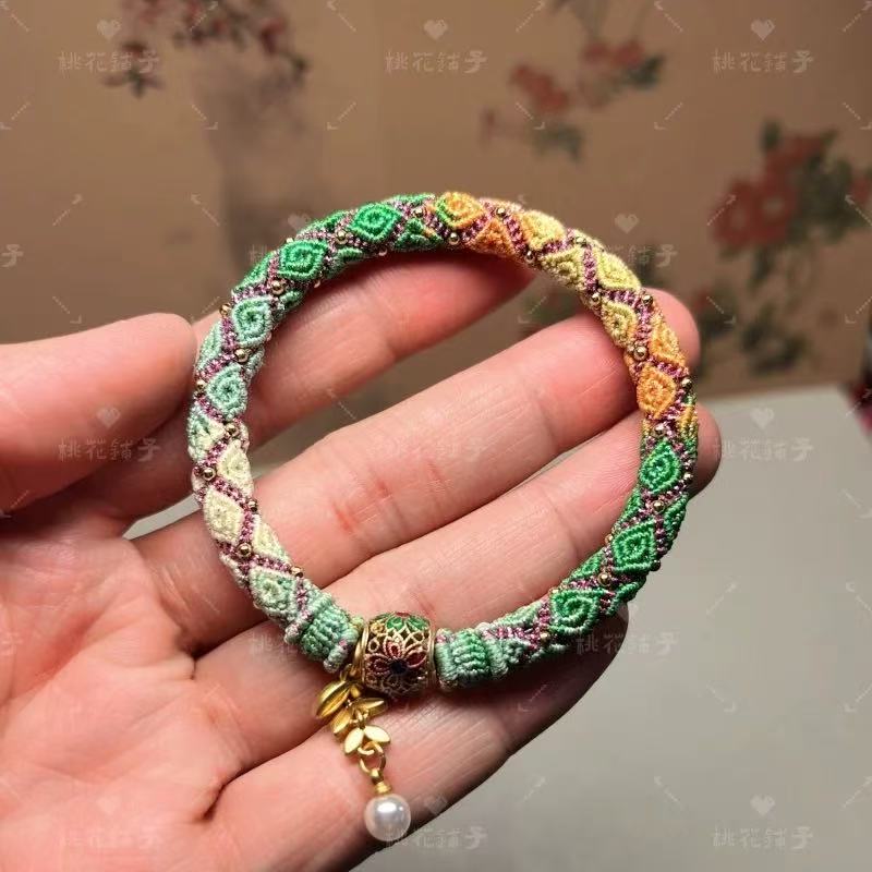 Rope Bracelet-Green Gradient (0.5-0.8cm width)
