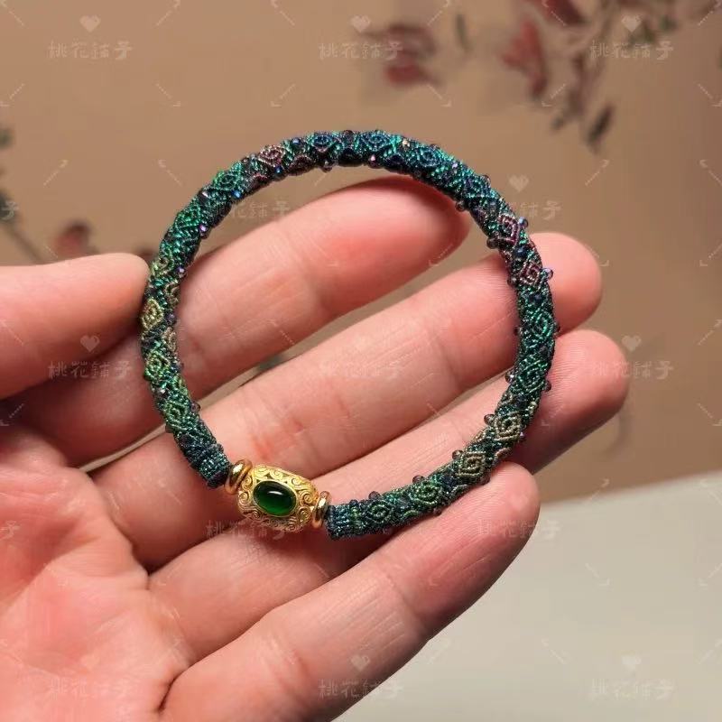 Rope Bracelet-Green Gradient (0.5-0.8cm width)