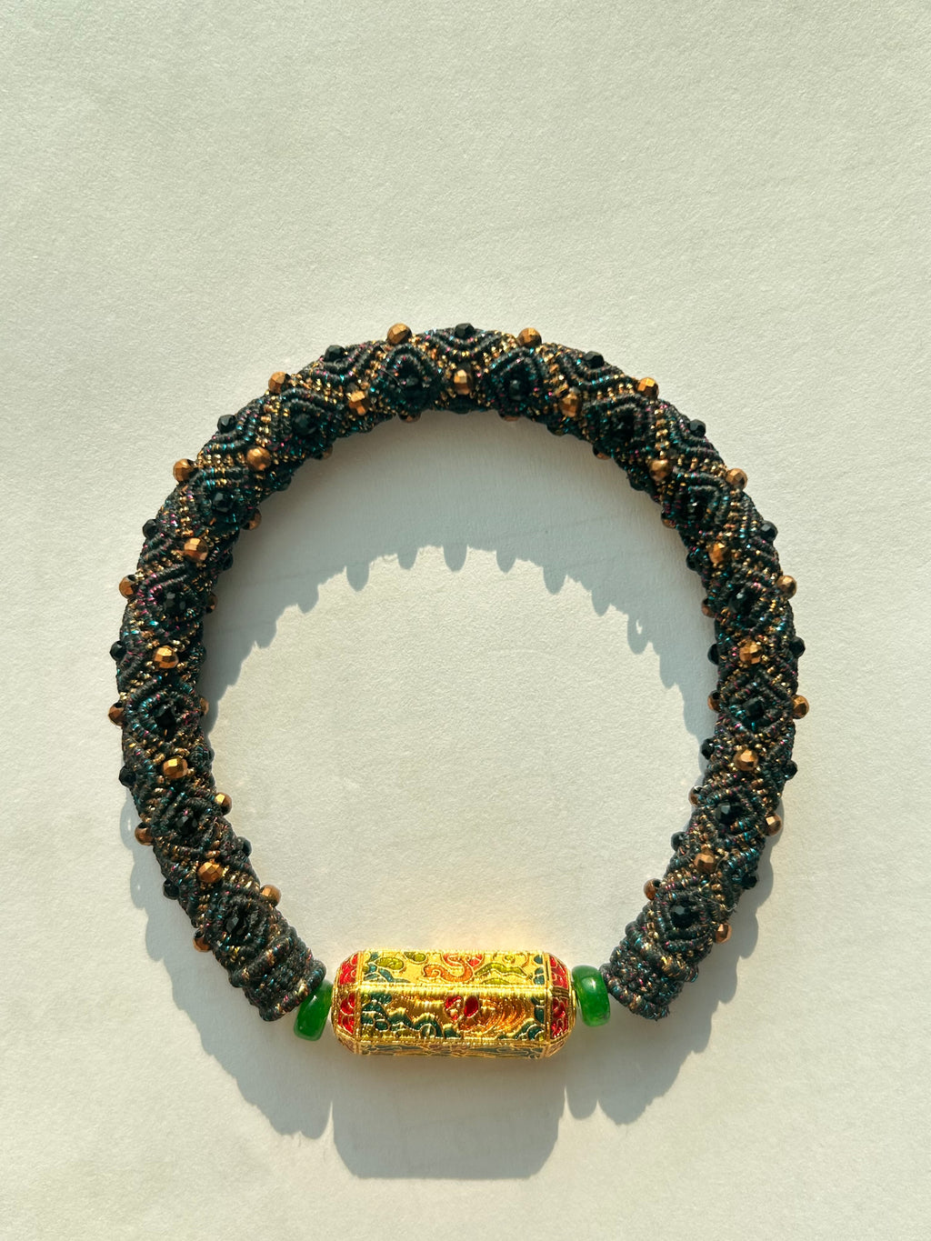 Rope Bracelet-The "colorful black"(0.8cm width)