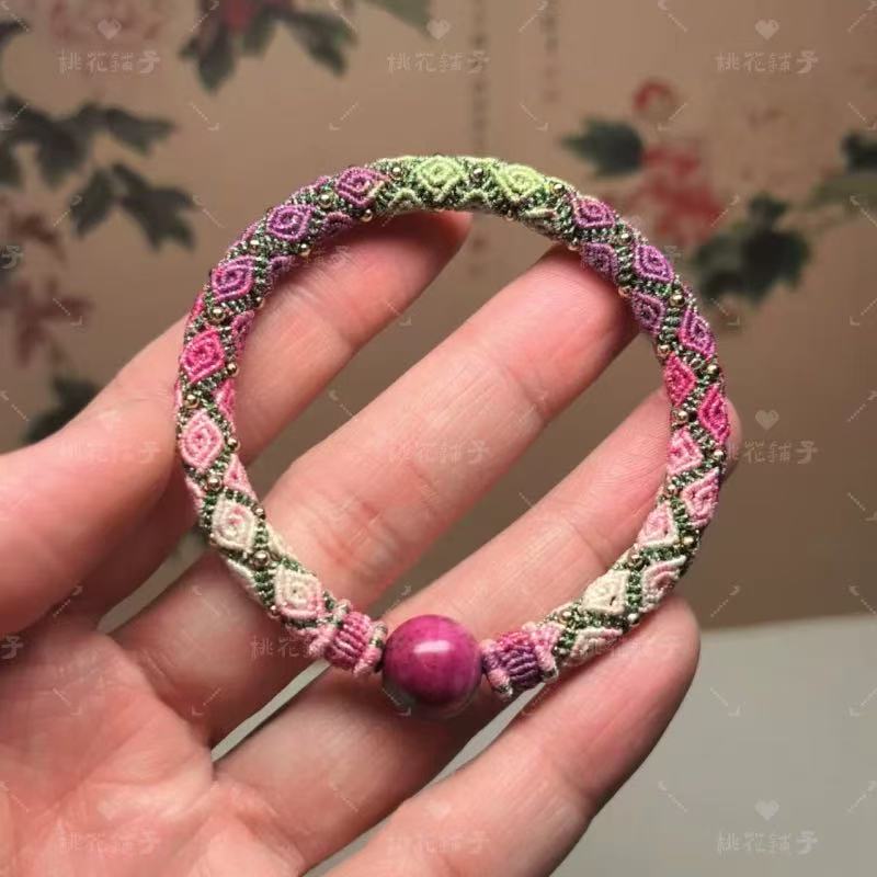 Rope Bracelet-Pink Gradient (0.5-0.8cm width)