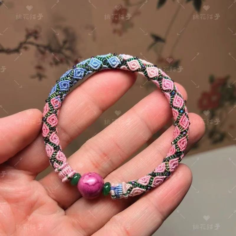Rope Bracelet-Pink Gradient (0.5-0.8cm width)